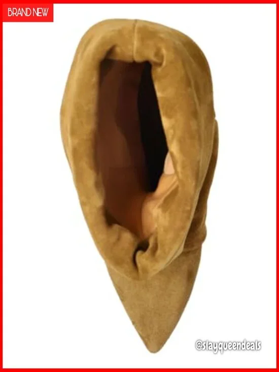 Women's Suede Ankle Boots Kitten Heel Pointed Toe Slouchy Fold Boots - Picture 6 of 6